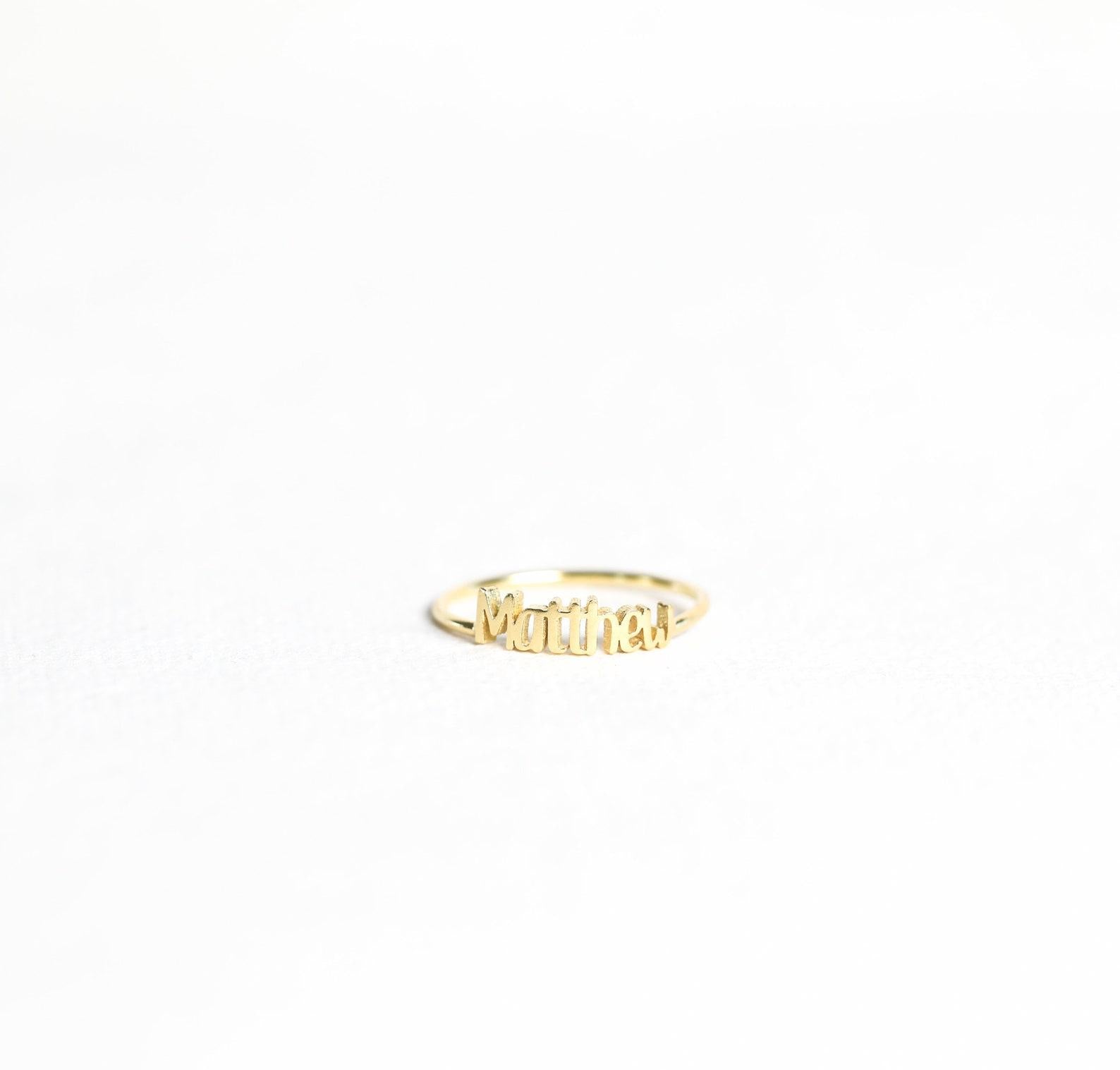 Personalized Dainty Name Ring for New Moms