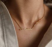 Custom Minimalist Name Necklace with Box Chain