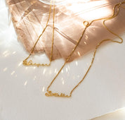 Custom Minimalist Name Necklace with Box Chain