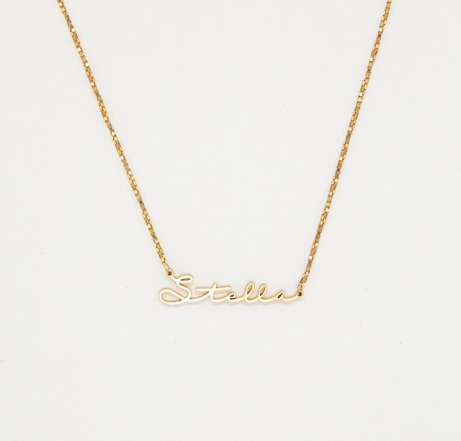 Custom Minimalist Name Necklace with Box Chain