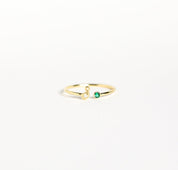 Personalized Initial Birthstone Ring