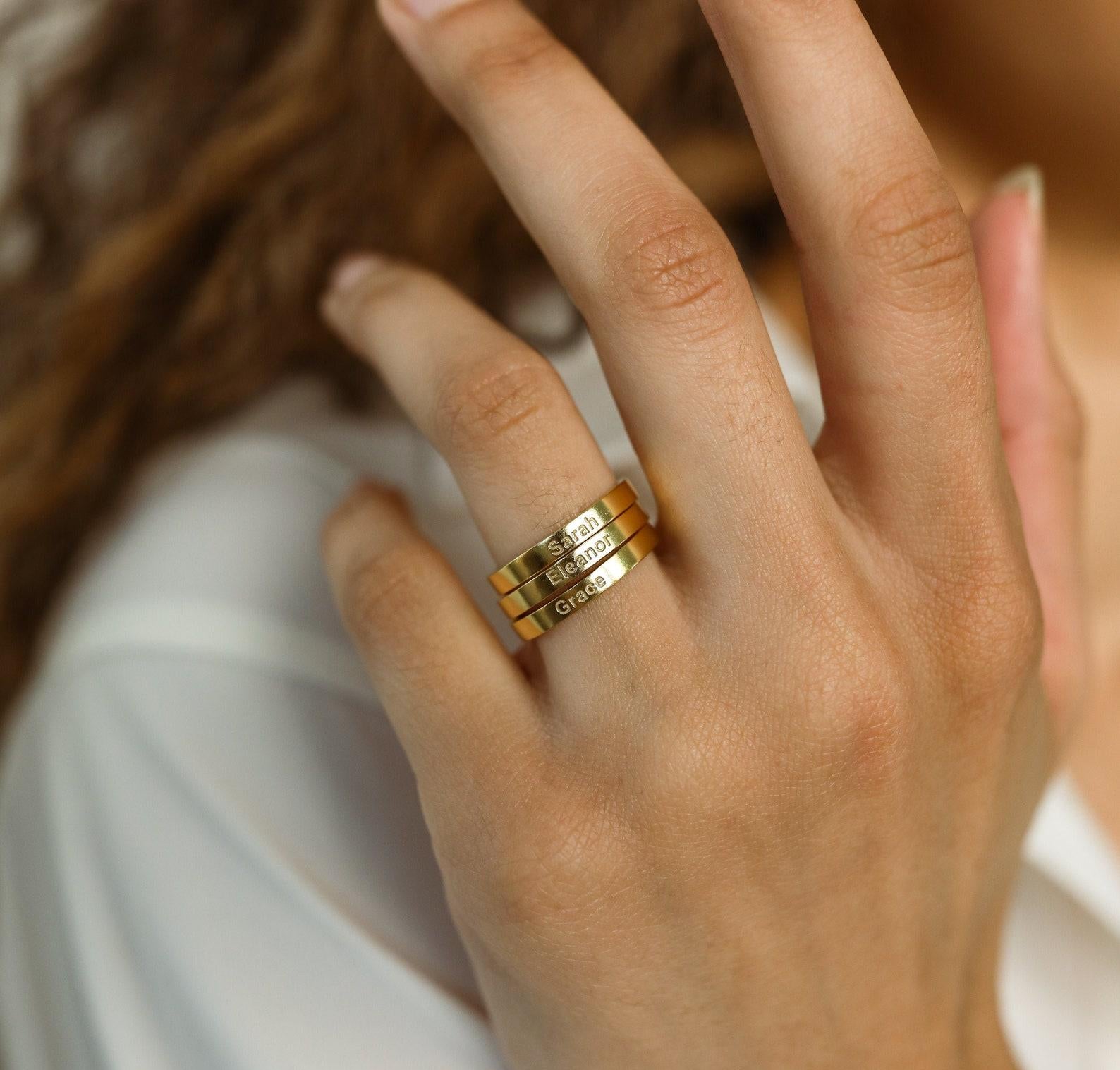 Personalized Engraved Name Band Ring