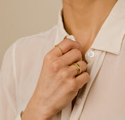 Knot Stacking Gold Pinky Ring