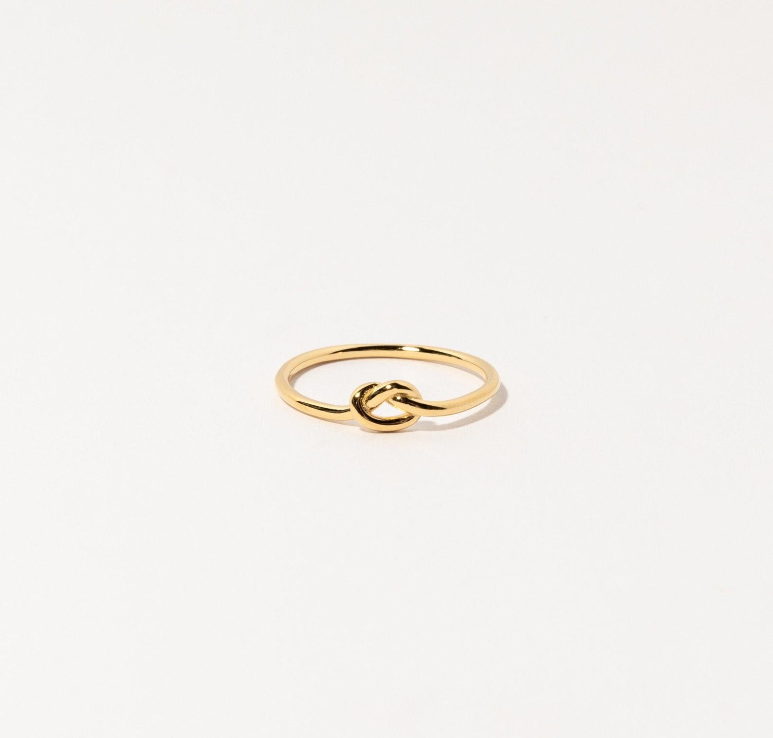 Knot Stacking Gold Pinky Ring