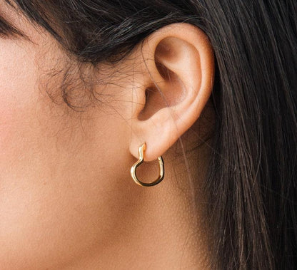 Gold Heart Hoop Earrings Minimalist Style