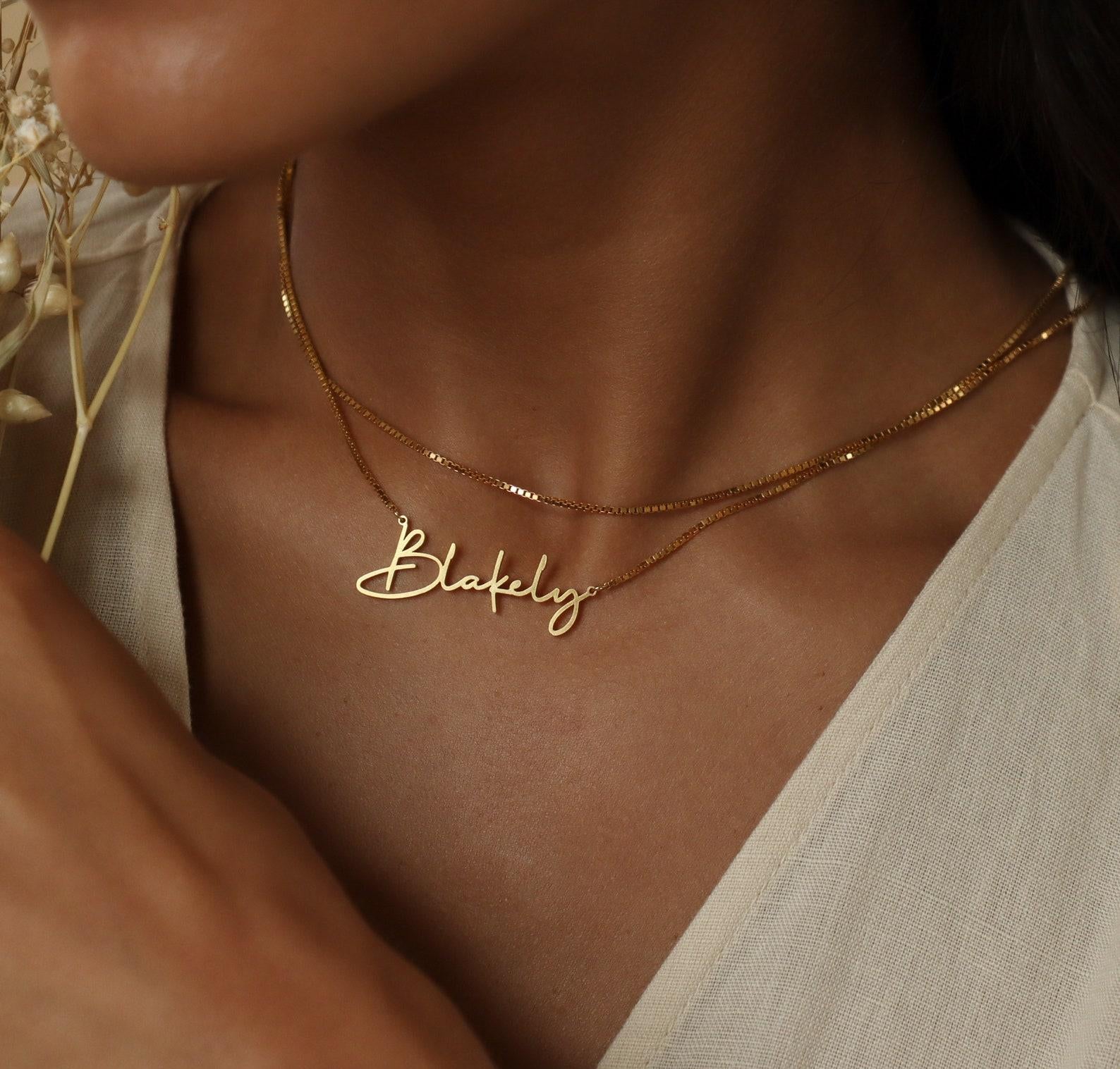 Custom Gold Name Necklace for Her