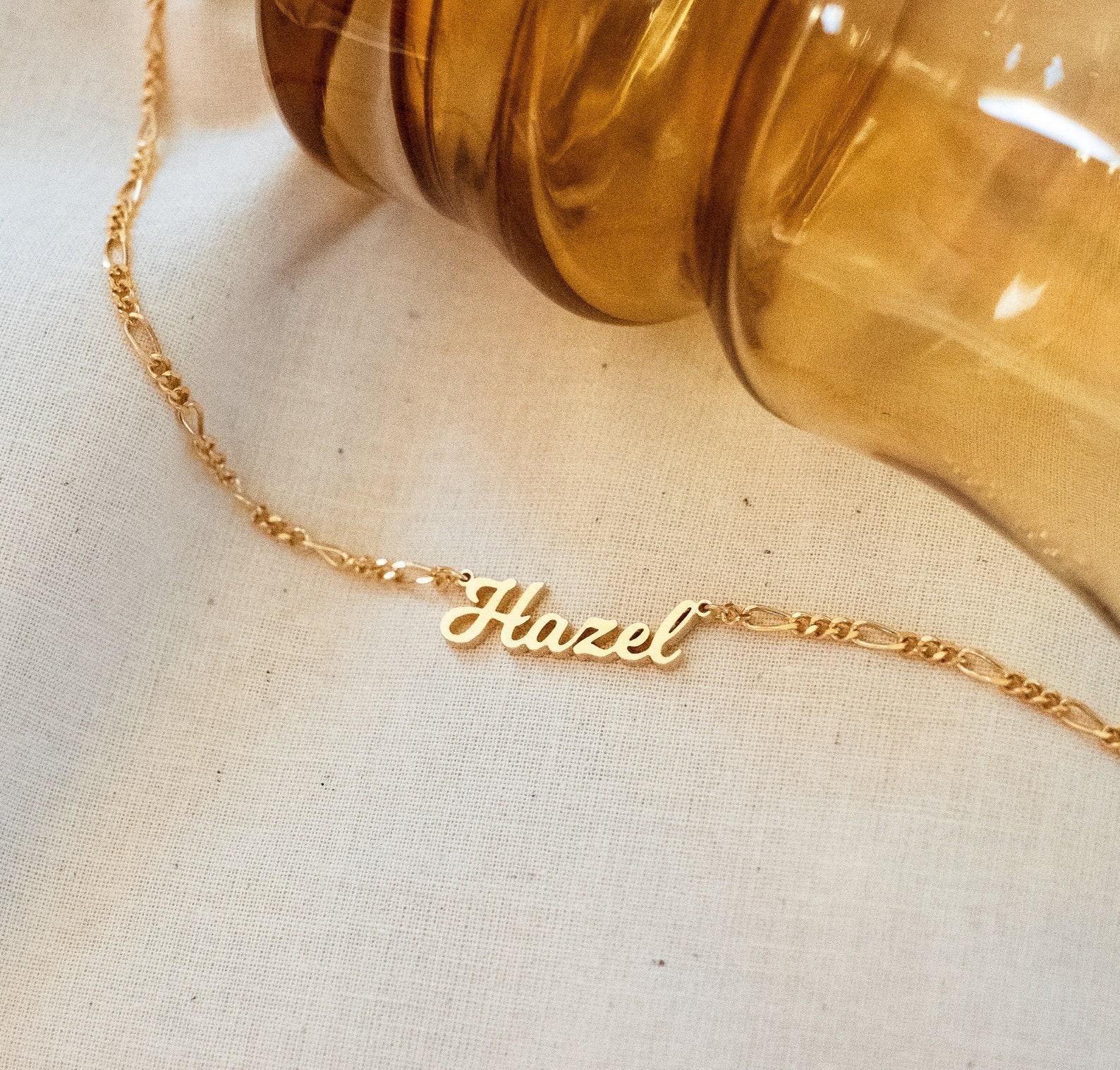 Personalized Name Necklace with Figaro Chain