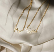 Personalized Name Necklace with Figaro Chain