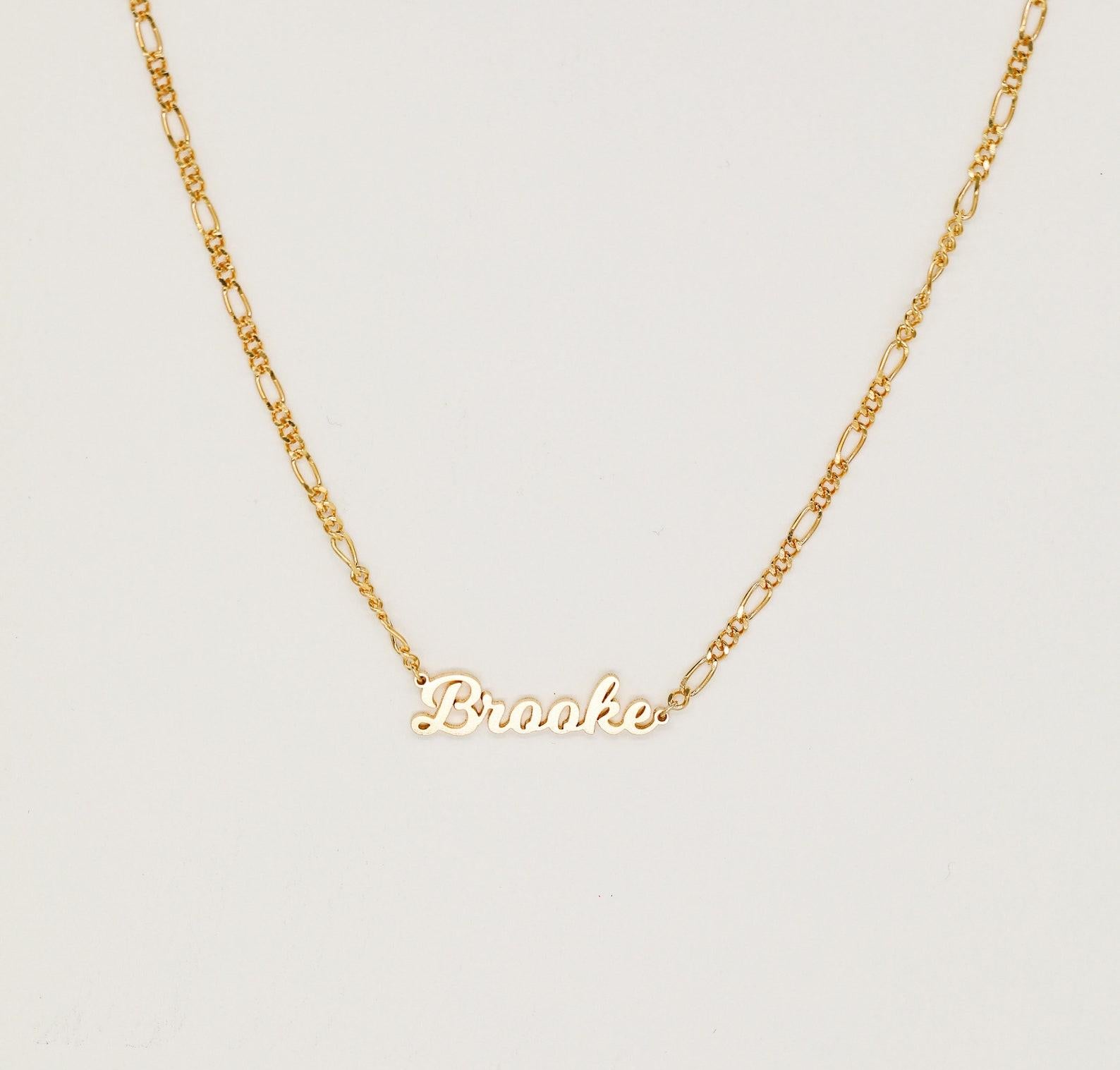 Personalized Name Necklace with Figaro Chain