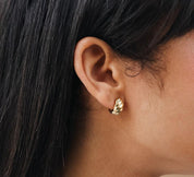 Gold Croissant Stud Earrings for Her