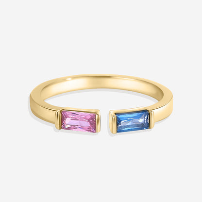 Customizable Double Birthstone Band Ring