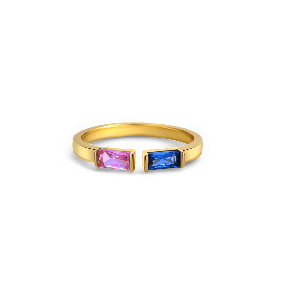 Customizable Double Birthstone Band Ring