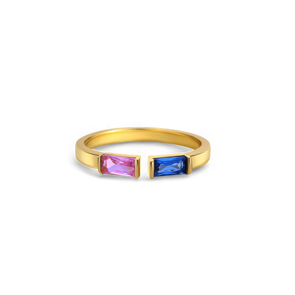 Customizable Double Birthstone Band Ring