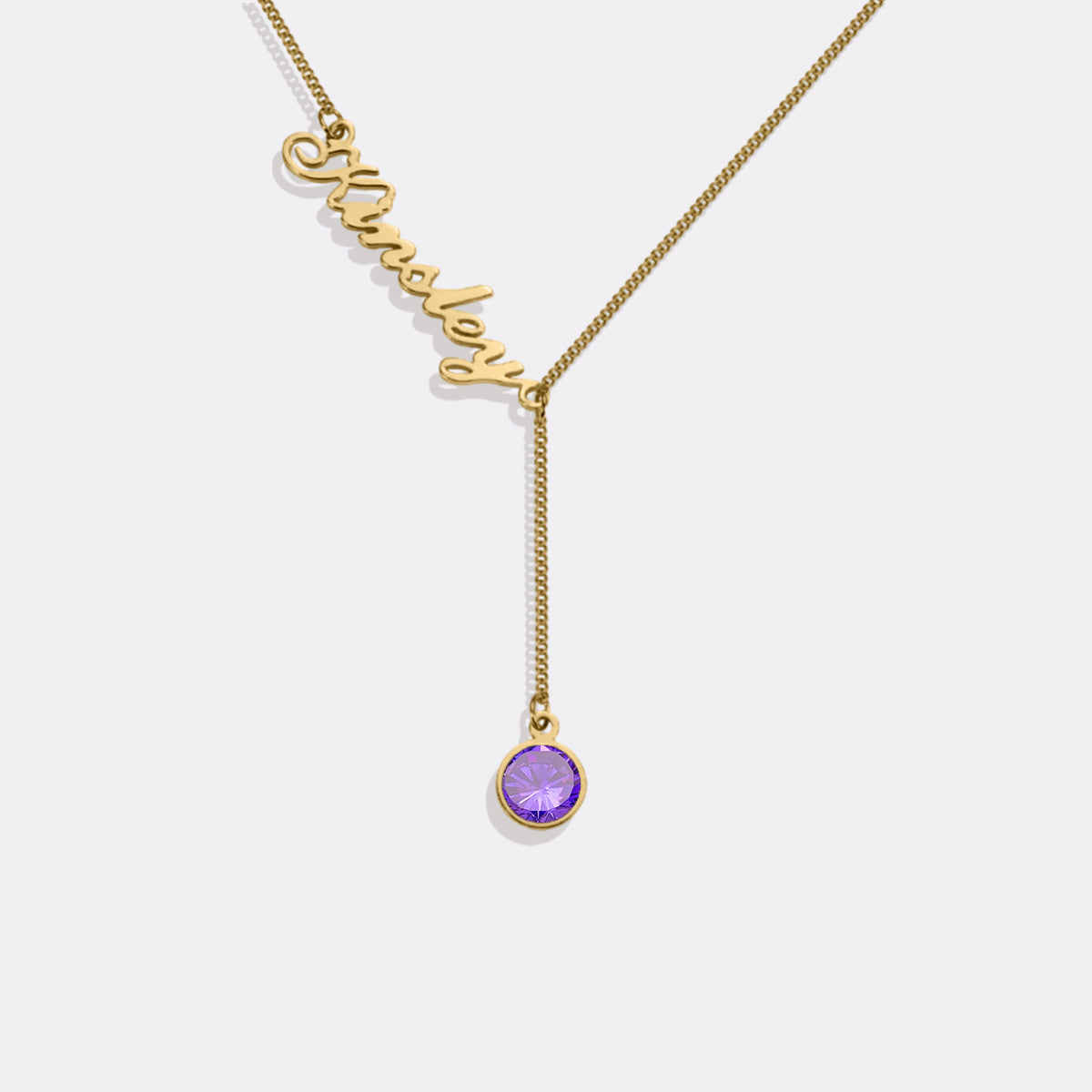 Personalized Birthstone Lariat Necklace