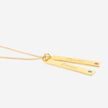 Personalized Birthstone Bar Necklace