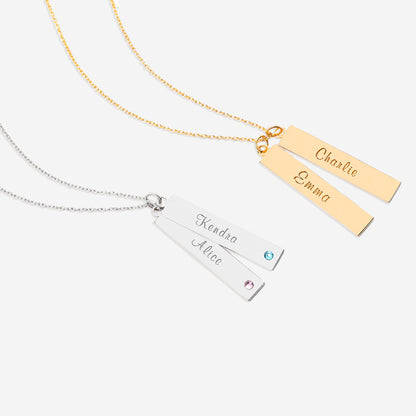 Personalized Birthstone Bar Necklace