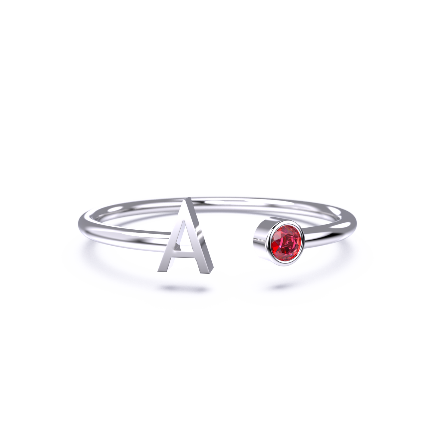 Personalized Birthstone Initial Ring