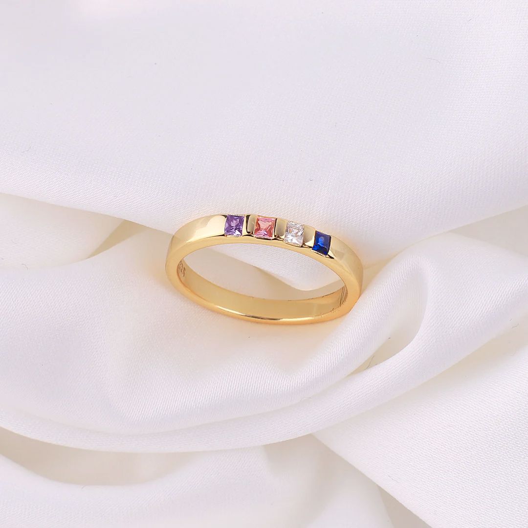 Personalized Birthstone Band Ring