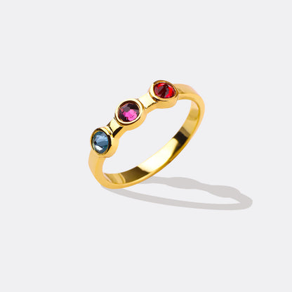 Personalized Dainty Birthstone Ring