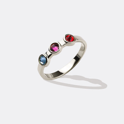 Personalized Dainty Birthstone Ring