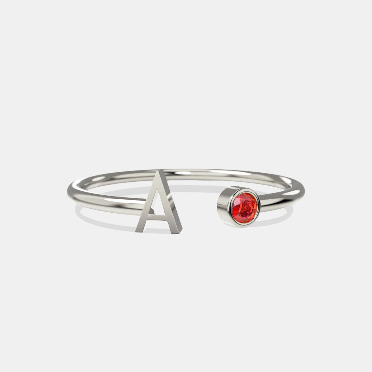 Personalized Birthstone Initial Ring