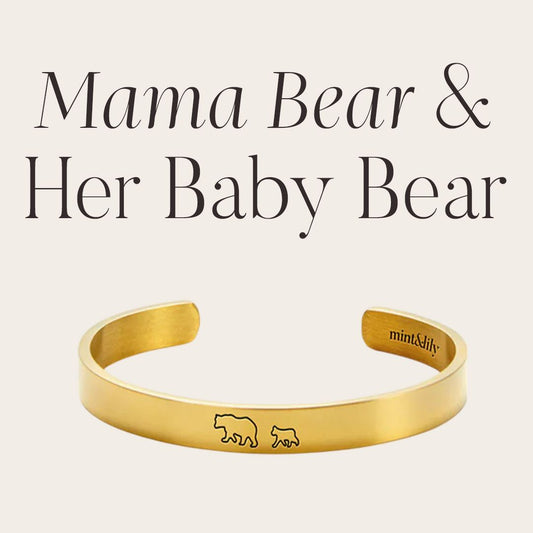 Engraved Mama Bear Cuff Bracelet