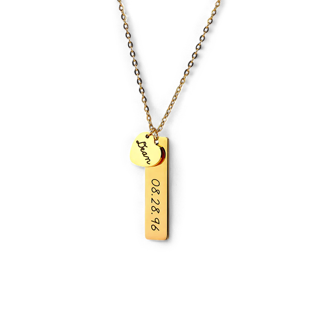 Personalized Engraved Heart Pendant Necklace