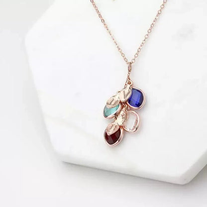 Personalized Birthstone Cluster Necklace