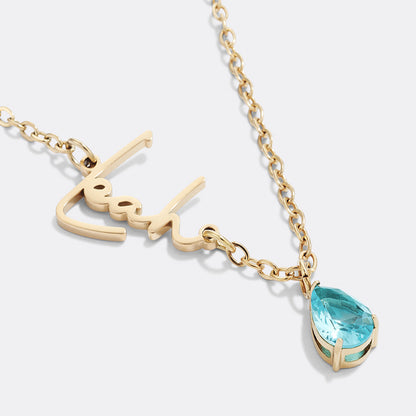 Custom Birthstone Name Necklace