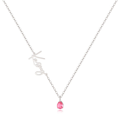 Custom Birthstone Name Necklace