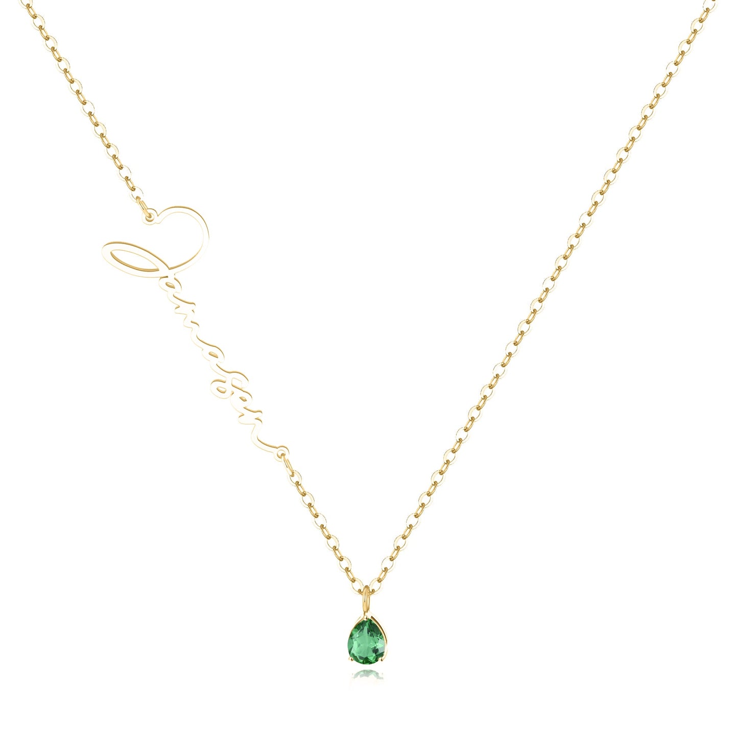 Custom Birthstone Name Necklace