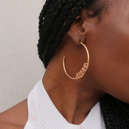 Custom Name Hoop Earrings