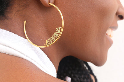 Custom Name Hoop Earrings