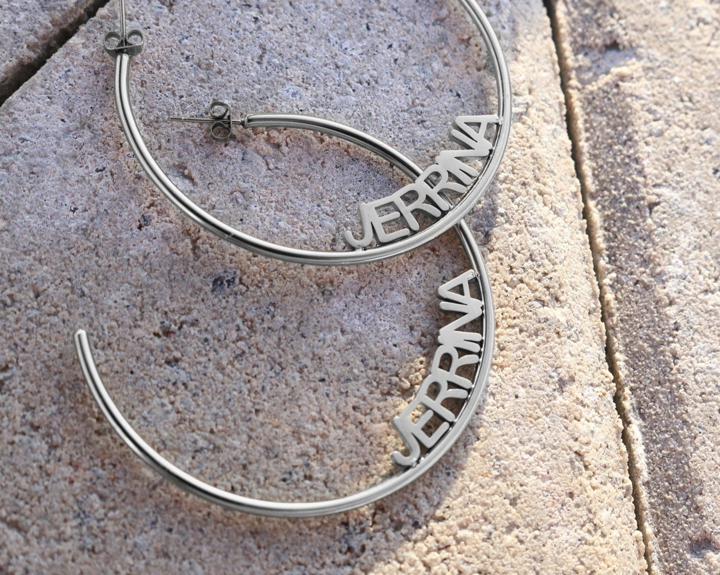 Custom Name Hoop Earrings