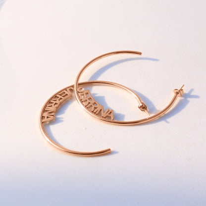 Custom Name Hoop Earrings