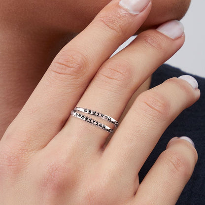 Personalized Tiny Stackable Name Ring