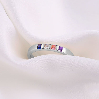 Personalized Birthstone Band Ring