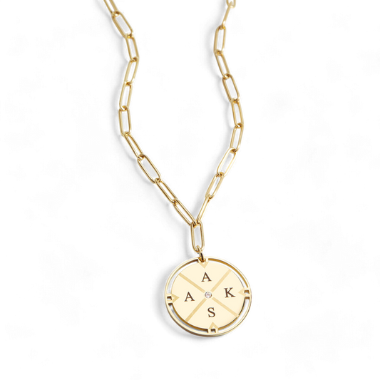 Custom Compass Pendant Necklace