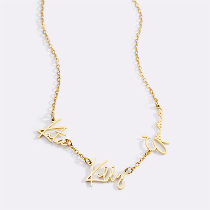 Triple Name Necklace