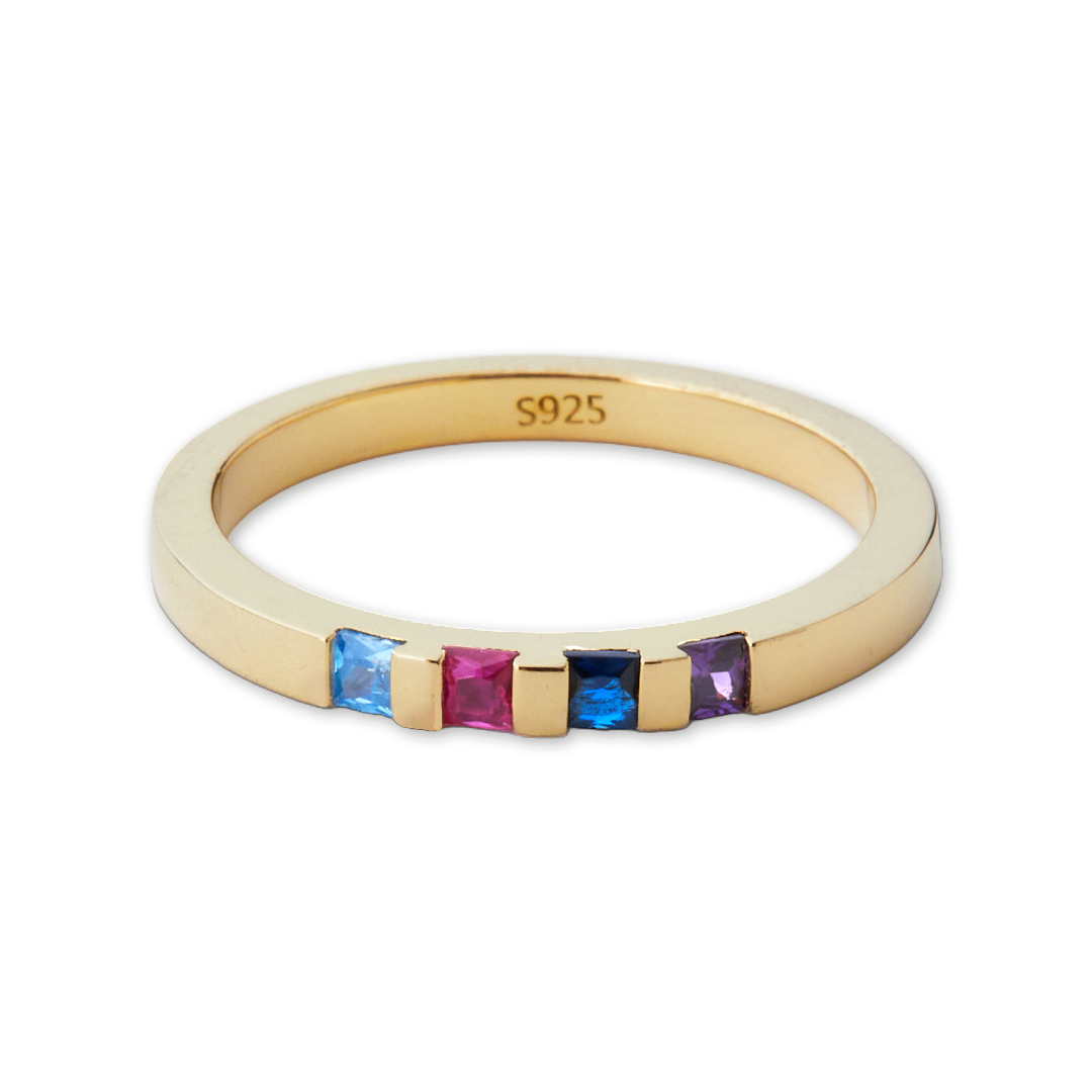 Personalized Birthstone Band Ring