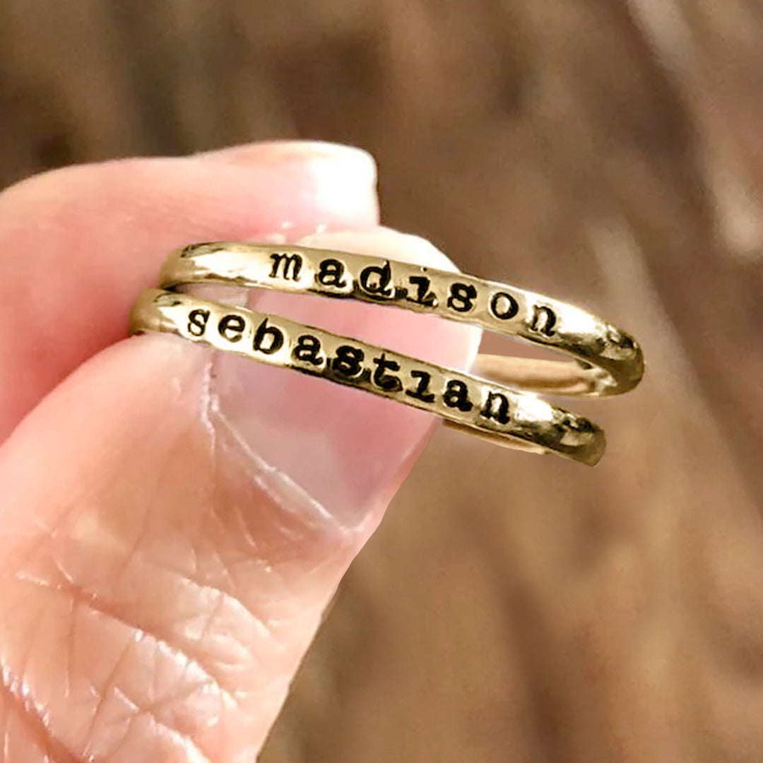 Personalized Tiny Stackable Name Ring