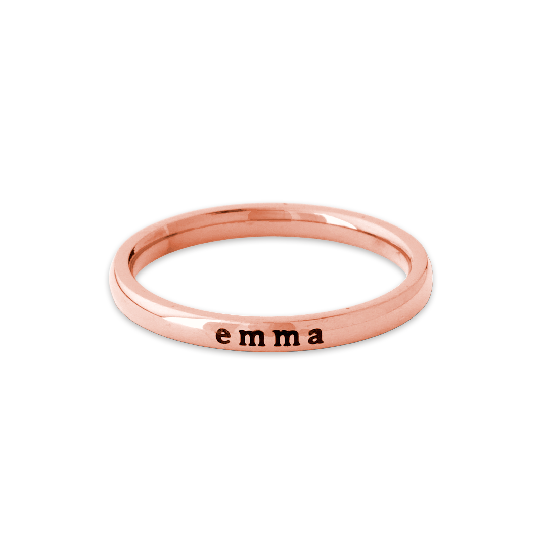 Personalized Tiny Stackable Name Ring