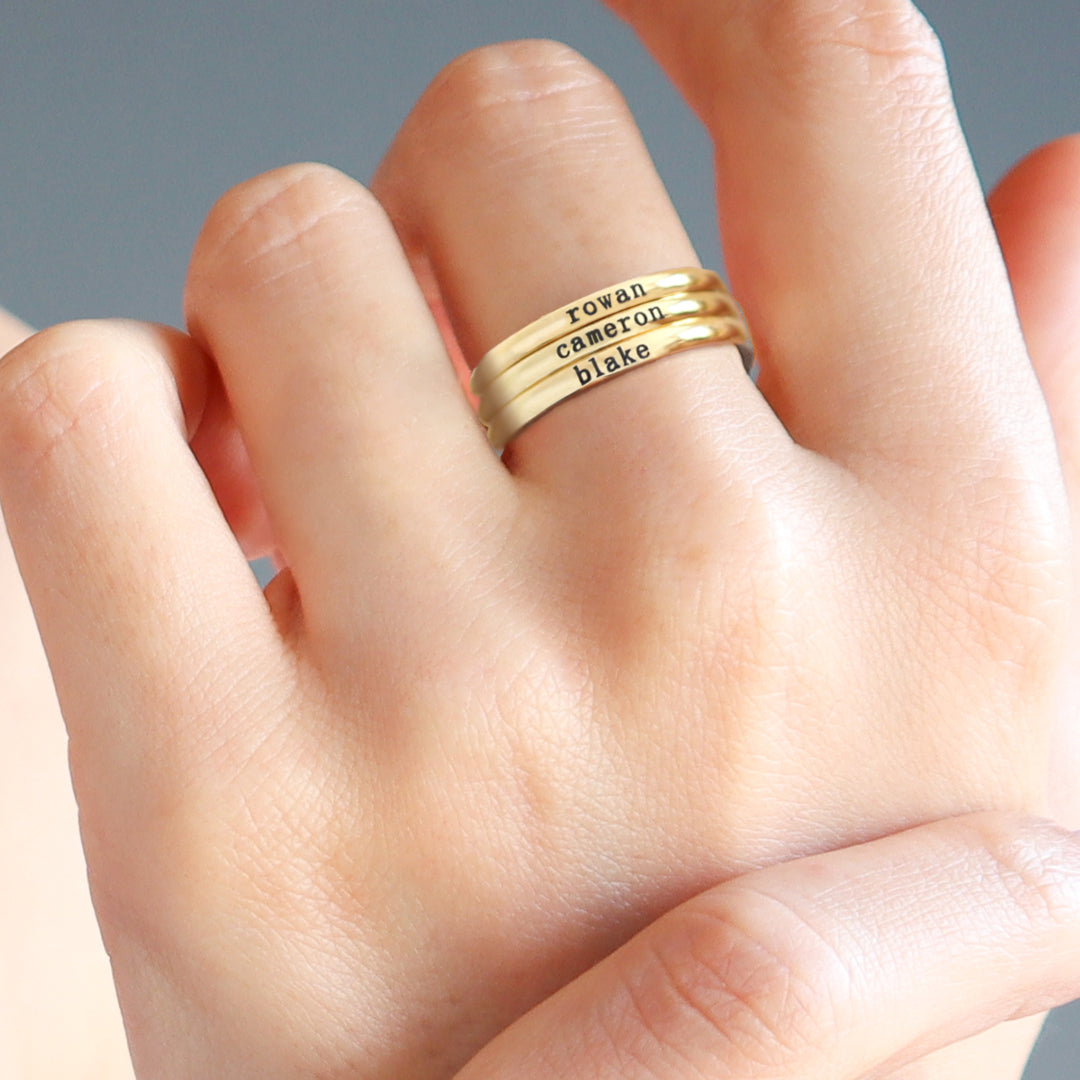 Personalized Tiny Stackable Name Ring