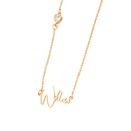 Personalized Name Necklace with Heart Accent