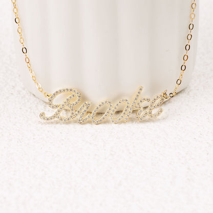 Personalized Pave Script Name Necklace