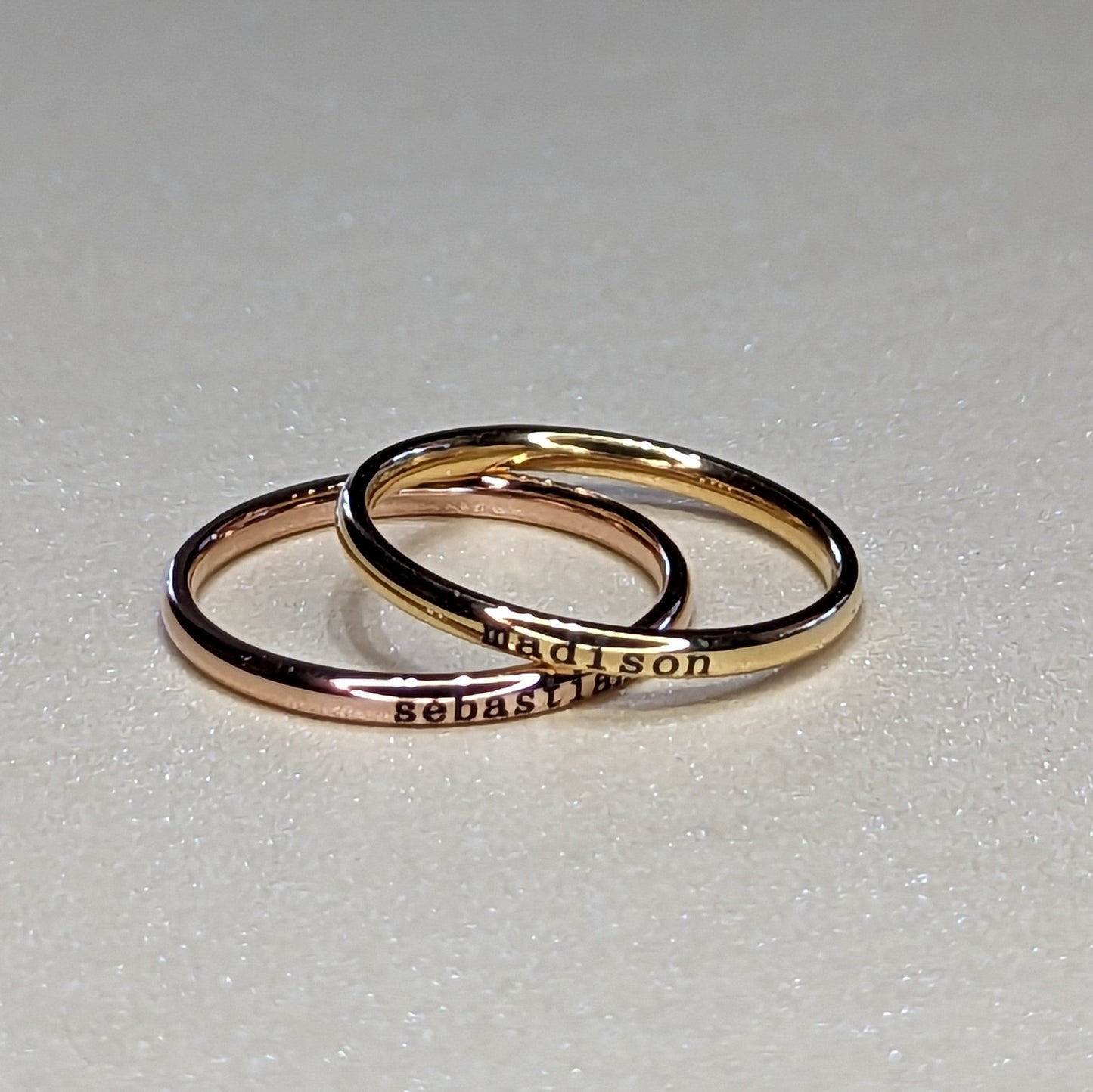 Personalized Tiny Stackable Name Ring