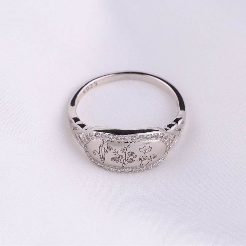 Custom Birth Flower Ring