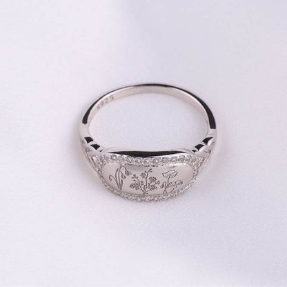 Custom Birth Flower Ring