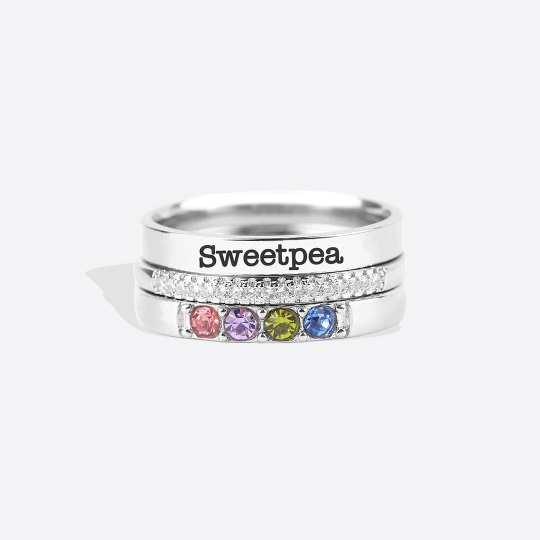 Custom Birthstone Stacking Rings