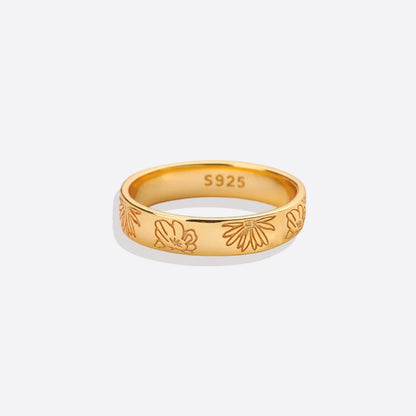 Customized Flower Stamped Ring